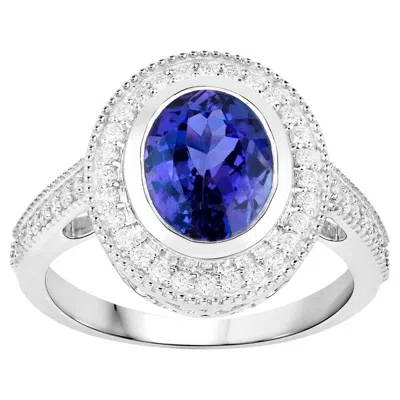Pre-owned 1stdibs Tanzanite Ring With Diamonds 2.94 Carats 14k White Gold