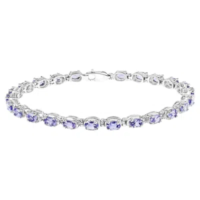 Pre-owned 1stdibs Tanzanite Tennis Bracelet 6 Carats Sterling Silver In Multi