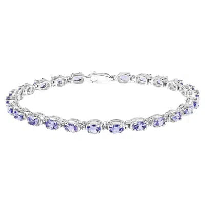 Pre-owned 1stdibs Tanzanite Tennis Bracelet 6 Carats Sterling Silver In Multi