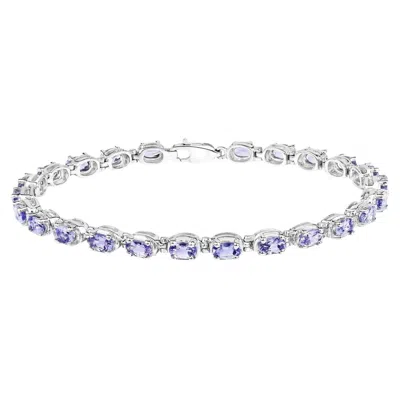 Pre-owned 1stdibs Tanzanite Tennis Bracelet 6 Carats Sterling Silver In Multi