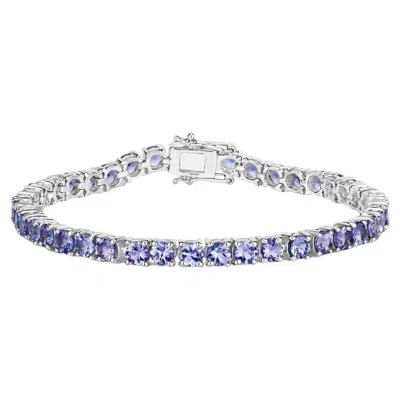 Pre-owned 1stdibs Tanzanite Tennis Bracelet 9.4 Carats Sterling Silver In Multi