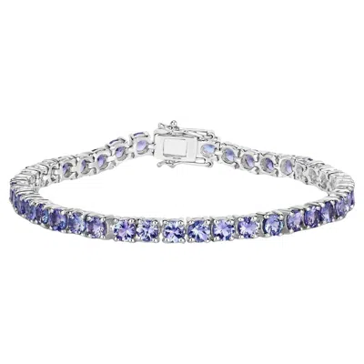 Pre-owned 1stdibs Tanzanite Tennis Bracelet 9.4 Carats Sterling Silver In Multi