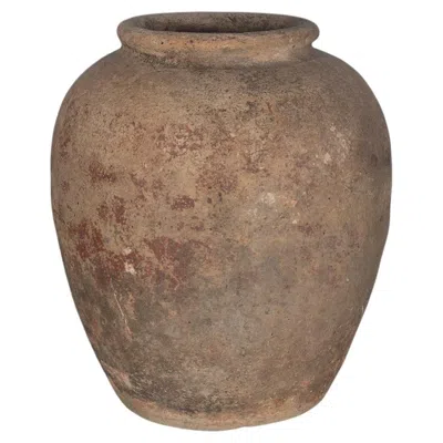 Pre-owned 1stdibs Terra Cotta Pot With Distressed Finish In Brown