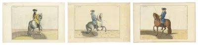 Pre-owned 1stdibs Three Antique Manège Horse Plates, Le Bijoux, Le Parfait & Le Gendarme, C.1727 In Sand