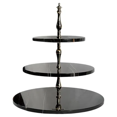 Pre-owned 1stdibs Three Plate Marble Cakestand By Euromarmi Store In Gold