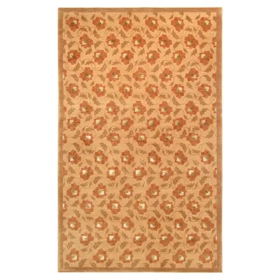 Pre-owned 1stdibs Tibetan Hand-knotted 'super Fine Collection' Rug, Wool & Silk, 5' X 8' In Orange