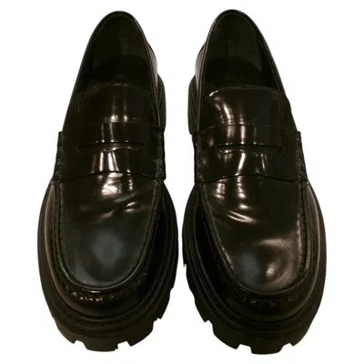 Pre-owned 1stdibs Tods Women's Gomma Pasente Glossy Loafers - Excellent Condition Size 38 In Black