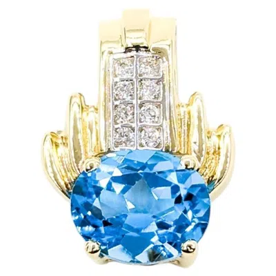Pre-owned 1stdibs Topaz And Diamond Pendant In 14k Yellow Gold