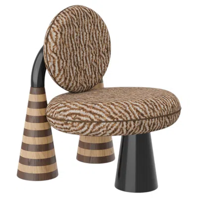 Pre-owned 1stdibs Totara Armchair Misia Fabric Handmade In Portugal By Ömer Öztürk In Brown