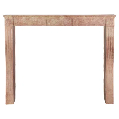 Pre-owned 1stdibs Traditional French Rose Liseron Marble Unusual Tall Fireplace Surround In Red