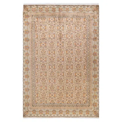 Pre-owned 1stdibs Traditional Mogul Hand Knotted Wool Ivory Area Rug In White