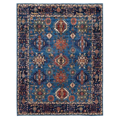 Pre-owned 1stdibs Traditional Tribal Serapi Wool Hand Knotted Light Blue Area Rug 9' 0" X 11' 9"