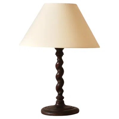 Pre-owned 1stdibs Turned Wood Table Lamp In The Style Of Charles Dudouyt – French Work, 1940s In Brown