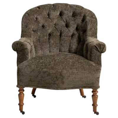Pre-owned 1stdibs Upholstered Napoleon Iii Armchair In Brown