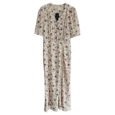 Pre-owned 1stdibs Veronica Beard Mika Floral Silk Tea Dress, Us4/uk8, New With Tags In Brown