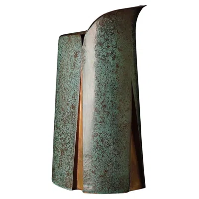 Pre-owned 1stdibs Very Large Hand Hammered Signed Copper Vase In Black