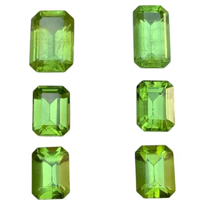Pre-owned 1stdibs Vibrant Green Natural Peridot 8.35 Carat Emerald Cut Loose Gemstones Parcel
