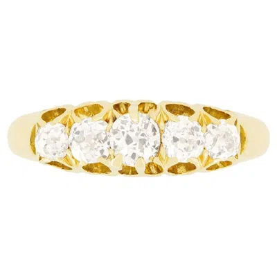 Pre-owned 1stdibs Victorian 1.00ct Diamond Five Stone Ring, Hallmarked 1886 In Multi