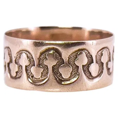 Pre-owned 1stdibs Victorian 10k Gold Wedding Band, Amelia L. Bean, Size 7.5, Circa 1880s In Multi