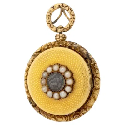Pre-owned 1stdibs Victorian 14k Yellow Gold Seed Pearl Memorial Locket Pendant, Uk