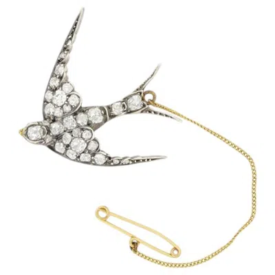 Pre-owned 1stdibs Victorian 1.50ct Diamond Swallow Brooch, C.1880s In Multi