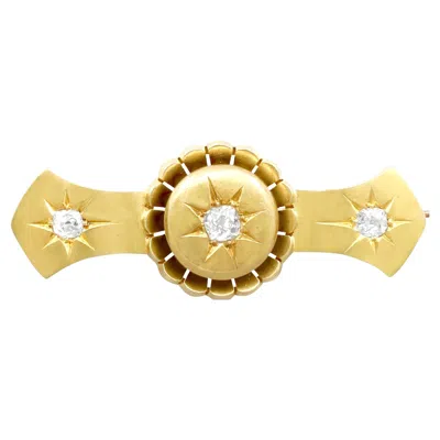 Pre-owned 1stdibs Victorian 15k Yellow Gold Diamond Star Brooch, Circa 1880, 0.38 Carat