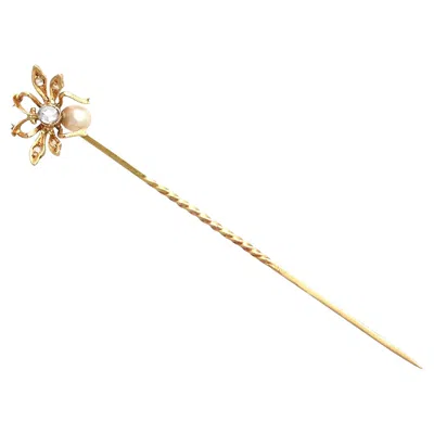 Pre-owned 1stdibs Victorian 18k Gold Pearl Diamond Insect Brooch, Circa 1890 In Multi
