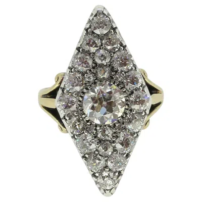 Pre-owned 1stdibs Victorian 3.40 Carat Diamond Navette Ring In Multi