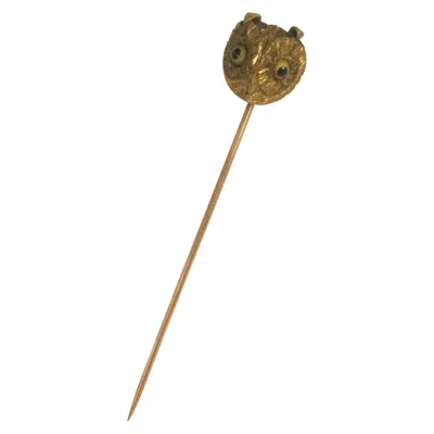 Pre-owned 1stdibs Victorian Bronze Owl Stick Pin In Multi