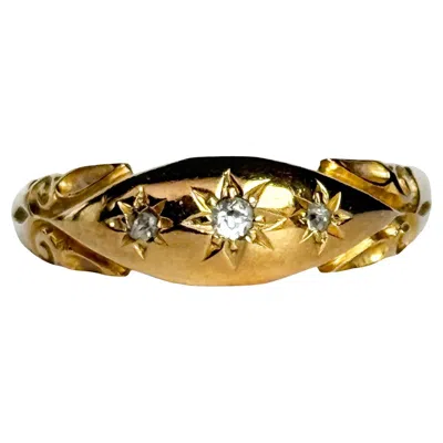 Pre-owned 1stdibs Victorian Diamond And 18 Carat Gold Star Setting Ring In Multi