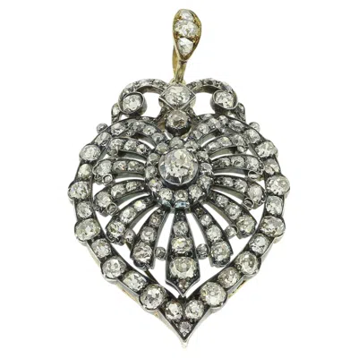 Pre-owned 1stdibs Victorian Old Cut Diamond Cluster Pendant In Multi