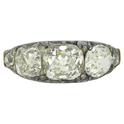 Pre-owned 1stdibs Victorian Old Cut Diamond Three-stone Ring In Multi
