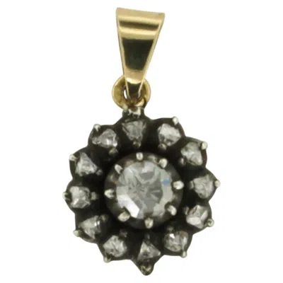 Pre-owned 1stdibs Victorian Pendant With Rose Cut Diamonds Up To 0.35ct 14k Gold And Silver In Red
