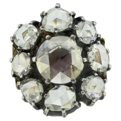 Pre-owned 1stdibs Victorian Rose Cut Diamond Cluster Ring In Red