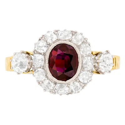 Pre-owned 1stdibs Victorian Ruby And Diamond Cluster Ring, Circa 1900s In Multi