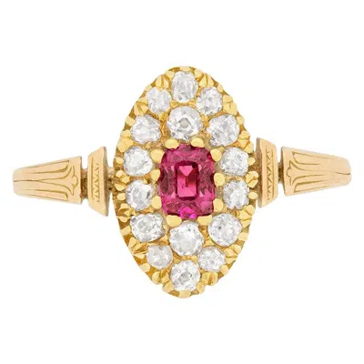 Pre-owned 1stdibs Victorian Ruby And Diamond Cluster Ring, Circa 1900s In Multi