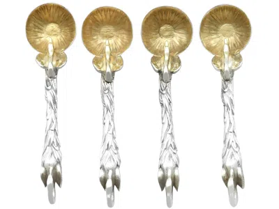 Pre-owned 1stdibs Victorian Sterling Silver Salt Spoons By Chawner & Co, London, 1879 In Sand