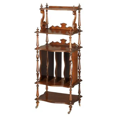 Pre-owned 1stdibs Victorian Walnut Whatnot Stand With Scrolled Brackets – The Bracknell Whatnot In Brown