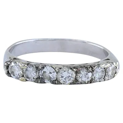 Pre-owned 1stdibs Vintage 12k Gold Diamond Ring Seven-stone Band In Multi