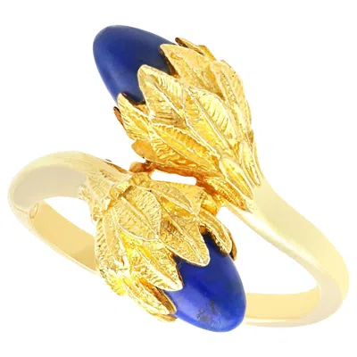 Pre-owned 1stdibs Vintage 1.32 Carat Lapis Lazuli And 14k Yellow Gold Cocktail Ring