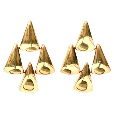 Pre-owned 1stdibs Vintage 14 Karat Gold Sculptural Chandelier Earrings, Lever Back, Italian 1960's In Multi