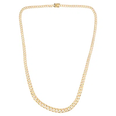 Pre-owned 1stdibs Vintage 14k Gold Curb Link Chain Necklace Pink Tone Gold