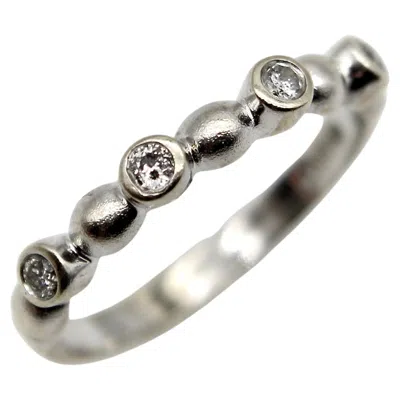 Pre-owned 1stdibs Vintage 14k White Gold Diamond Bubble Ring