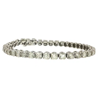 Pre-owned 1stdibs Vintage 14k White Gold Tennis Bracelet With 8 Carat Round J Vs Diamonds