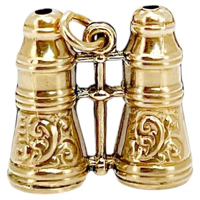 Pre-owned 1stdibs Vintage 14k Yellow Gold Binoculars Charm, Pendant, Circa 1960s