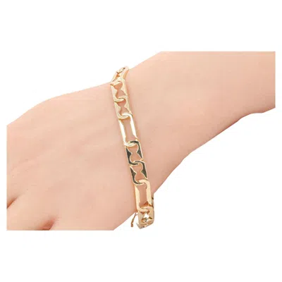 Pre-owned 1stdibs Vintage 14k Yellow Gold Unique Link Bracelet