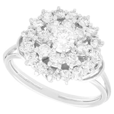 Pre-owned 1stdibs Vintage 1.51ct Diamond And 18ct White Gold Cluster Ring