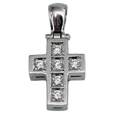 Pre-owned 1stdibs Vintage 18 Karat Gold 0.28 Carat Vs Diamond Cross Pendant In Multi
