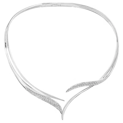 Pre-owned 1stdibs Vintage 18k White Gold Diamond Collar Necklace