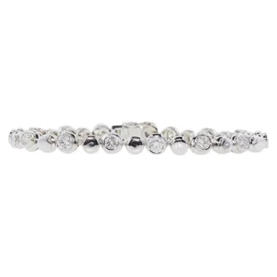 Pre-owned 1stdibs Vintage 18k White Gold Tennis Bracelet With 3.5 Carat Round I-si1 Diamonds